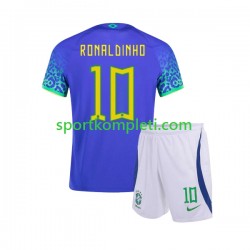 Brazil Djeca Gostujući Nogometni Dres Ronaldinho 10 World Cup 2022 Kratki Rukavi