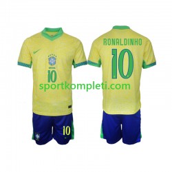 Brazil Djeca Domaći Nogometni Dres Ronaldinho 10 2024 Kratki Rukavi