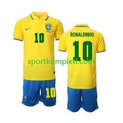 Brazil Djeca Domaći Nogometni Dres Ronaldinho 10 World Cup 2022 Kratki Rukavi