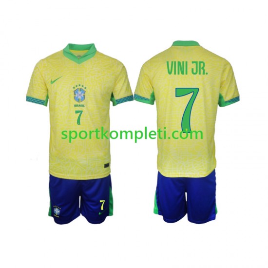 Brazil Djeca Domaći Nogometni Dres VINI JR 7 2024 Kratki Rukavi