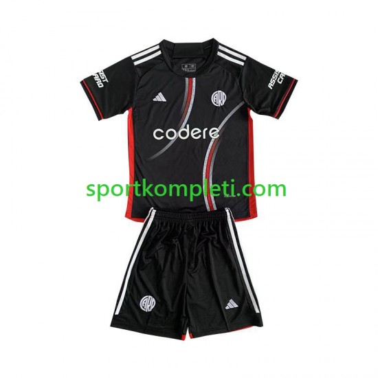 River Plate Crno Djeca Treći Nogometni Dres 2024-2025 Kratki Rukavi
