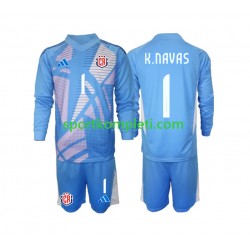 Kostarika Vratar Plava Djeca Domaći Nogometni Dres Keylor Navas 1 2024 Dugi Rukavi