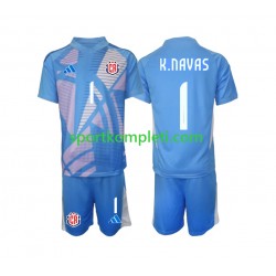 Kostarika Vratar Plava Djeca Domaći Nogometni Dres Keylor Navas 1 2024 Kratki Rukavi