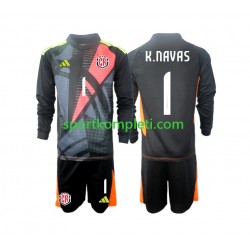 Kostarika Vratar Crno Djeca Treći Nogometni Dres Keylor Navas 1 2024 Dugi Rukavi