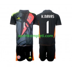 Kostarika Vratar Crno Djeca Treći Nogometni Dres Keylor Navas 1 2024 Kratki Rukavi