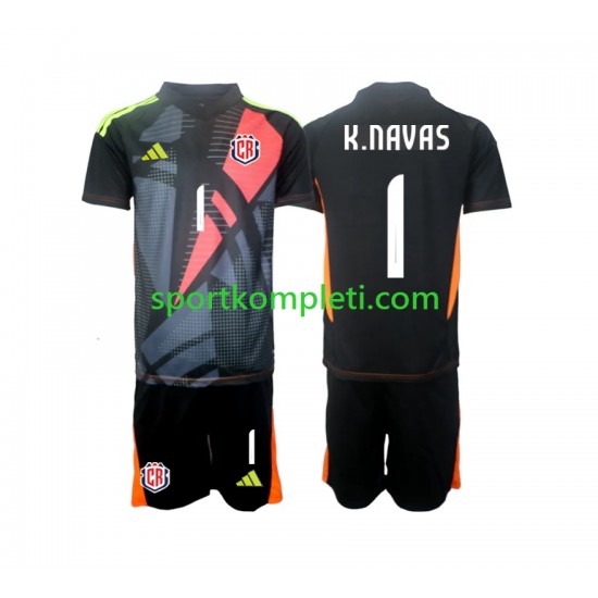 Kostarika Vratar Crno Djeca Treći Nogometni Dres Keylor Navas 1 2024 Kratki Rukavi