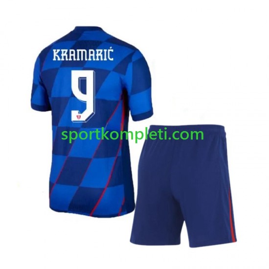 Hrvatska Djeca Gostujući Nogometni Dres Andrej Kramaric 9 Euro 2024 Kratki Rukavi