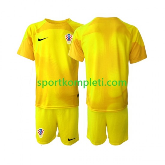 Hrvatska Vratar Djeca Domaći Nogometni Dres World Cup 2022 Kratki Rukavi