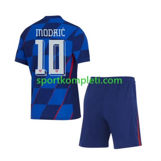 Hrvatska Djeca Gostujući Nogometni Dres Luca Modric 10 Euro 2024 Kratki Rukavi