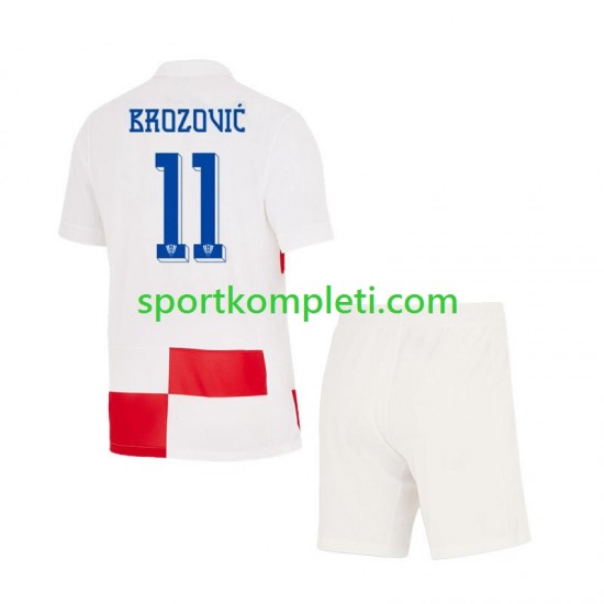 Hrvatska Djeca Domaći Nogometni Dres Marcelo Brozovic 11 Euro 2024 Kratki Rukavi