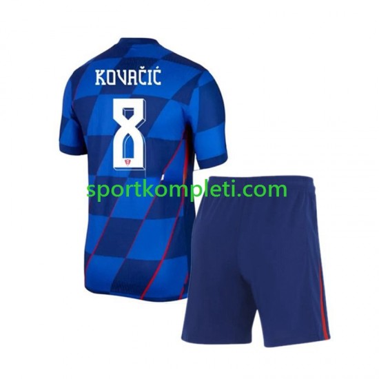Hrvatska Djeca Gostujući Nogometni Dres Mateo Kovacic 8 Euro 2024 Kratki Rukavi