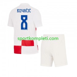 Hrvatska Djeca Domaći Nogometni Dres Mateo Kovacic 8 Euro 2024 Kratki Rukavi