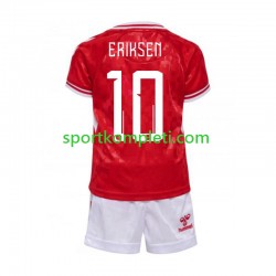 Danska Djeca Domaći Nogometni Dres Eriksen 10 Euro 2024 Kratki Rukavi