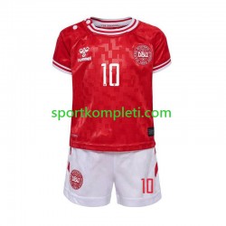 Danska Djeca Domaći Nogometni Dres Eriksen 10 Euro 2024 Kratki Rukavi