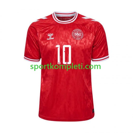 Danska Muškarci Domaći Nogometni Dres Eriksen 10 Euro 2024 Kratki Rukavi