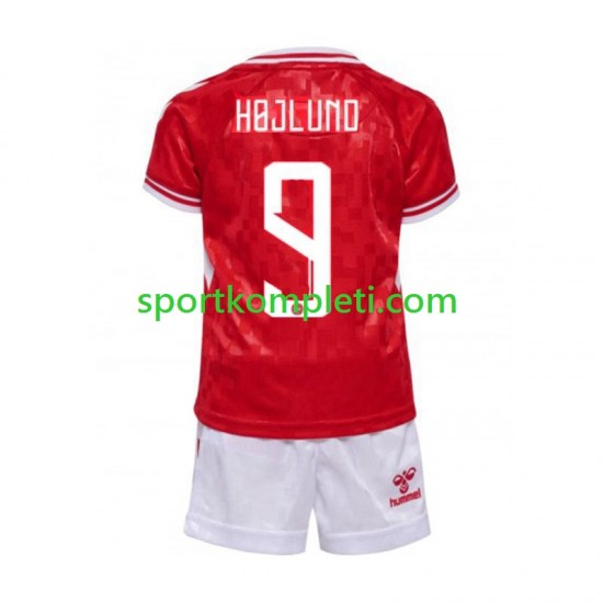 Danska Djeca Domaći Nogometni Dres Hojlund 9 Euro 2024 Kratki Rukavi