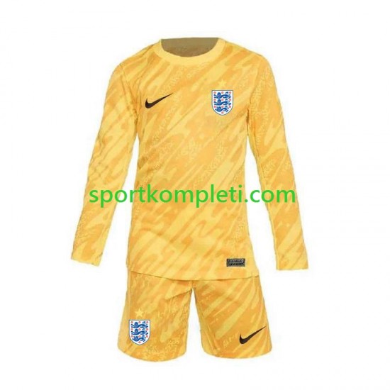 Engleska Vratar Žuta boja Djeca Gostujući Nogometni Dres Euro 2024 Dugi Rukavi