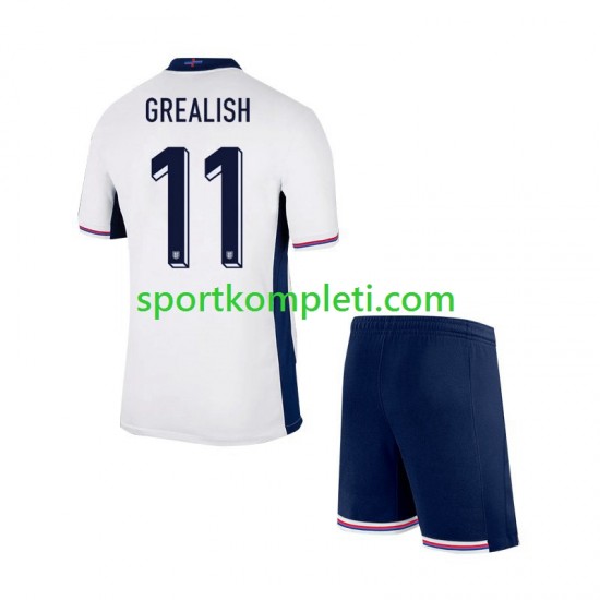 Engleska Djeca Domaći Nogometni Dres Jack Grealish Euro 2024 Kratki Rukavi