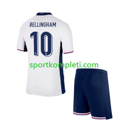 Engleska Djeca Domaći Nogometni Dres Jude Bellingham 10 Euro 2024 Kratki Rukavi