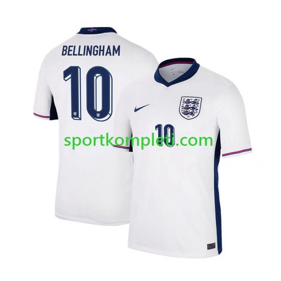 Engleska Bijela Muškarci Domaći Nogometni Dres Jude Bellingham 10 Euro 2024 Kratki Rukavi
