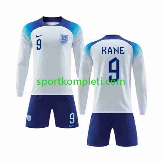 Engleska Djeca Domaći Nogometni Dres Kane 9 World Cup 2022 Dugi Rukavi