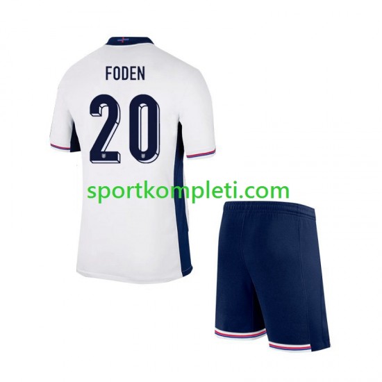 Engleska Djeca Domaći Nogometni Dres Phil Foden 20 Euro 2024 Kratki Rukavi