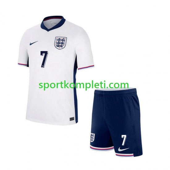 Engleska Djeca Domaći Nogometni Dres SAKA 7 Euro 2024 Kratki Rukavi