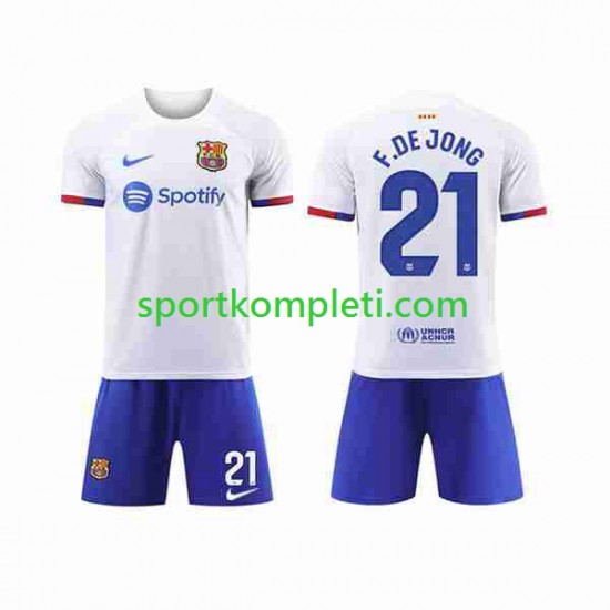 FC Barcelona Djeca Gostujući Nogometni Dres Frenkie de Jong 21 2023-2024 Kratki Rukavi