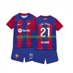 FC Barcelona Djeca Domaći Nogometni Dres Frenkie de Jong 21 2023-2024 Kratki Rukavi