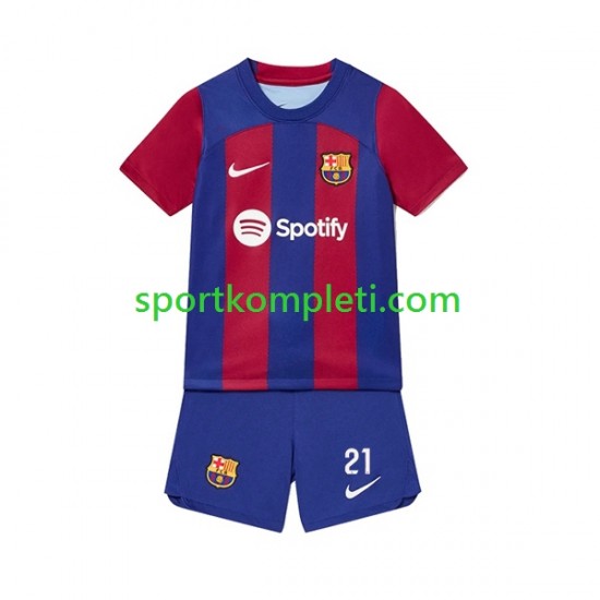 FC Barcelona Djeca Domaći Nogometni Dres Frenkie de Jong 21 2023-2024 Kratki Rukavi
