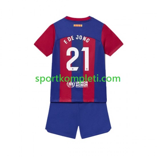 FC Barcelona Djeca Domaći Nogometni Dres Frenkie de Jong 21 2023-2024 Kratki Rukavi