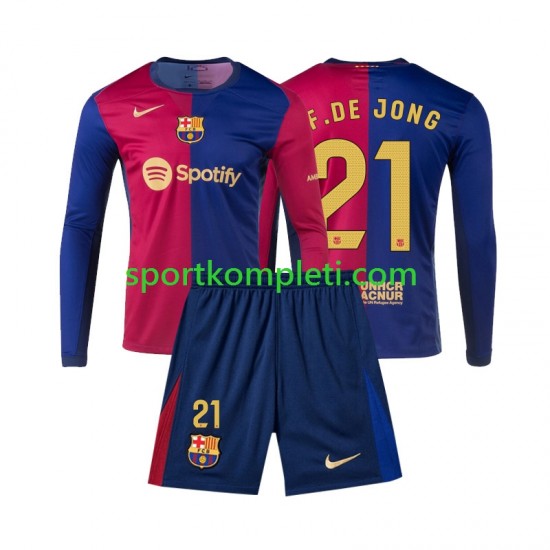 FC Barcelona Djeca Domaći Nogometni Dres Frenkie de Jong 21 2024-2025 Dugi Rukavi