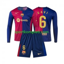 FC Barcelona Djeca Domaći Nogometni Dres Gavi 6 2024-2025 Dugi Rukavi