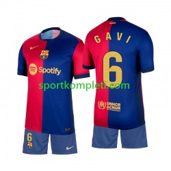 FC Barcelona Djeca Domaći Nogometni Dres Gavi 6 2024-2025 Kratki Rukavi