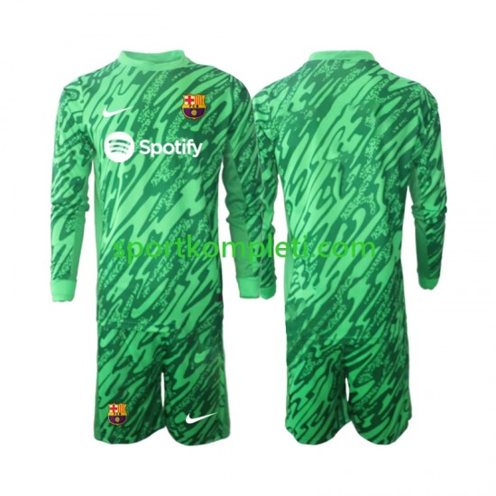 FC Barcelona Vratar zelena Djeca Domaći Nogometni Dres 2024-2025 Dugi Rukavi