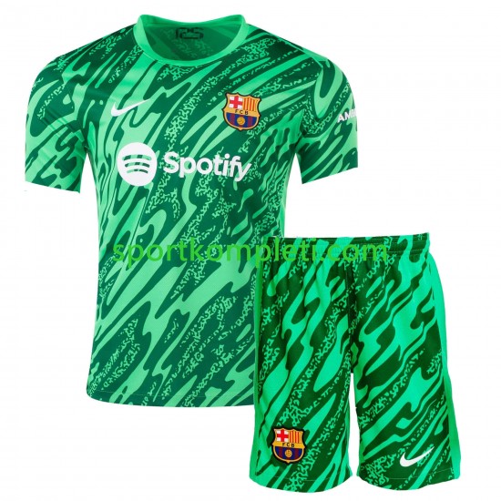 FC Barcelona Vratar zelena Djeca Domaći Nogometni Dres 2024-2025 Kratki Rukavi