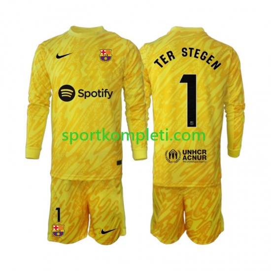 FC Barcelona Vratar Djeca Gostujući Nogometni Dres Ter Stegen 1 2024-2025 Dugi Rukavi