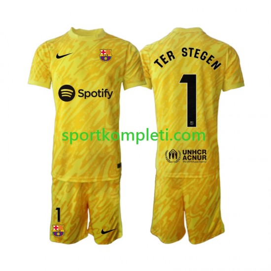 FC Barcelona Vratar Djeca Gostujući Nogometni Dres Ter Stegen 1 2024-2025 Kratki Rukavi
