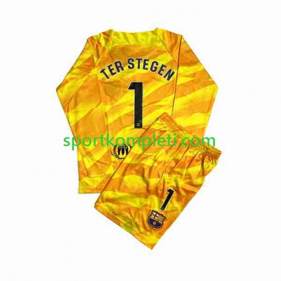 FC Barcelona Vratar Djeca Četvrti Nogometni Dres Ter Stegen 1 2023-2024 Dugi Rukavi