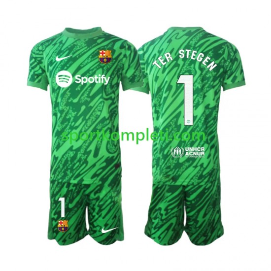 FC Barcelona Vratar zelena Djeca Domaći Nogometni Dres Ter Stegen 1 2024-2025 Kratki Rukavi