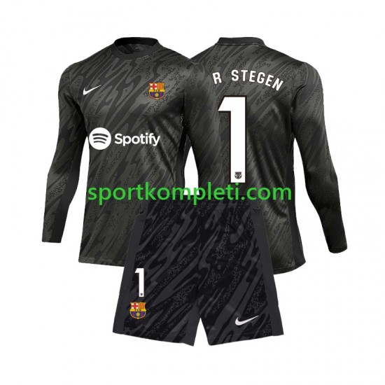 FC Barcelona Vratar Djeca Treći Nogometni Dres Ter Stegen 1 2024-2025 Dugi Rukavi