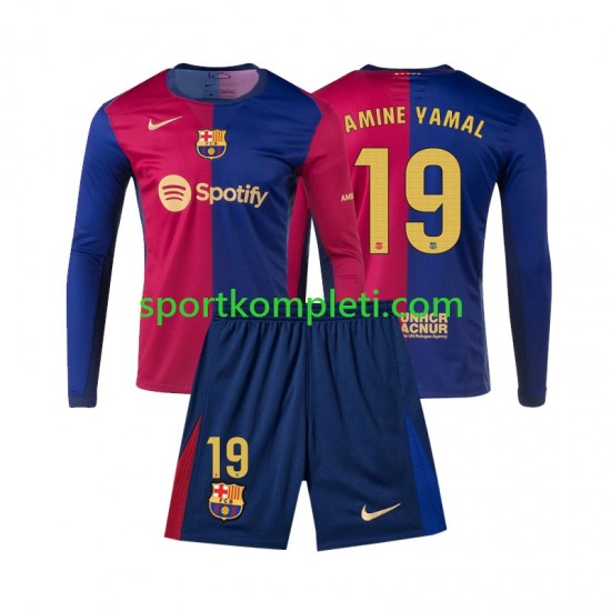 FC Barcelona Djeca Domaći Nogometni Dres Lamine Yamal 19 2024-2025 Dugi Rukavi