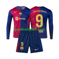 FC Barcelona Djeca Domaći Nogometni Dres Lewandowski 9 2024-2025 Dugi Rukavi