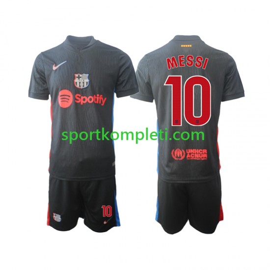 FC Barcelona Djeca Gostujući Nogometni Dres Lionel Messi 10 2024-2025 Kratki Rukavi