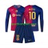 FC Barcelona Djeca Domaći Nogometni Dres Lionel Messi 10 2024-2025 Dugi Rukavi