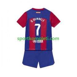 FC Barcelona Djeca Domaći Nogometni Dres Ousmane Dembele 7 2023-2024 Kratki Rukavi