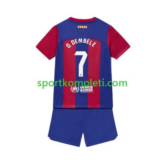 FC Barcelona Djeca Domaći Nogometni Dres Ousmane Dembele 7 2023-2024 Kratki Rukavi