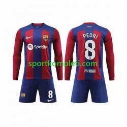 FC Barcelona Djeca Domaći Nogometni Dres Pedri 8 2023-2024 Dugi Rukavi