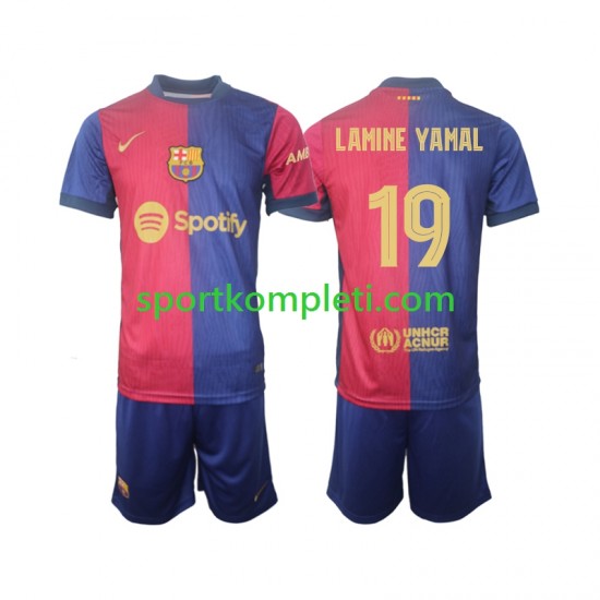 FC Barcelona Djeca Domaći Nogometni Dres UCL Font Lamine Yamal 19 2024-2025 Kratki Rukavi