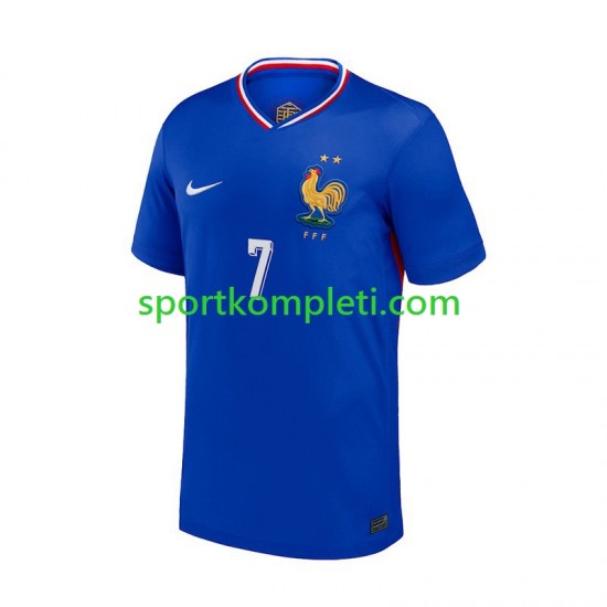 Francuska Plava Muškarci Domaći Nogometni Dres Antoine Griezmann 7 Euro 2024 Kratki Rukavi